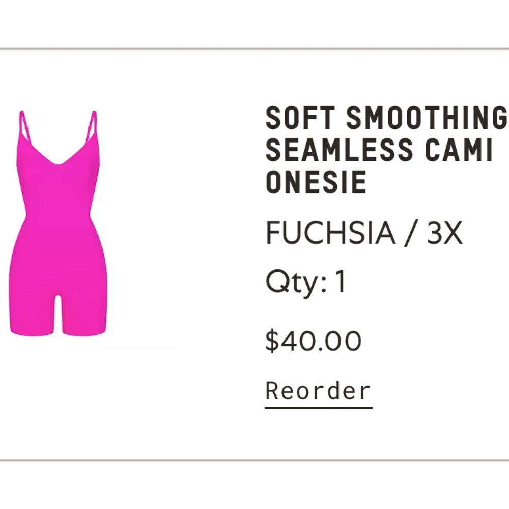SKIMS soft smoothing seamless cami onesie in fuschia